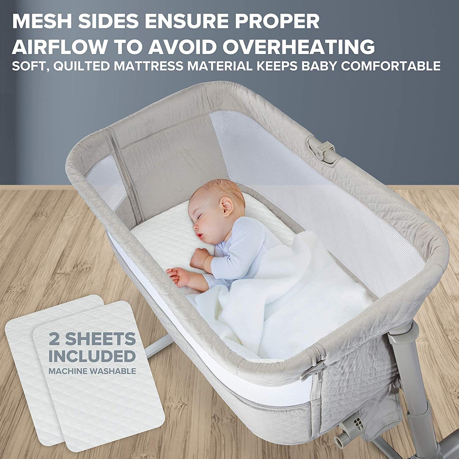 Lilundefined Jumbl Baby Bedside Bassinet | Standalone Crib
